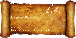 Liska Acicét névjegykártya